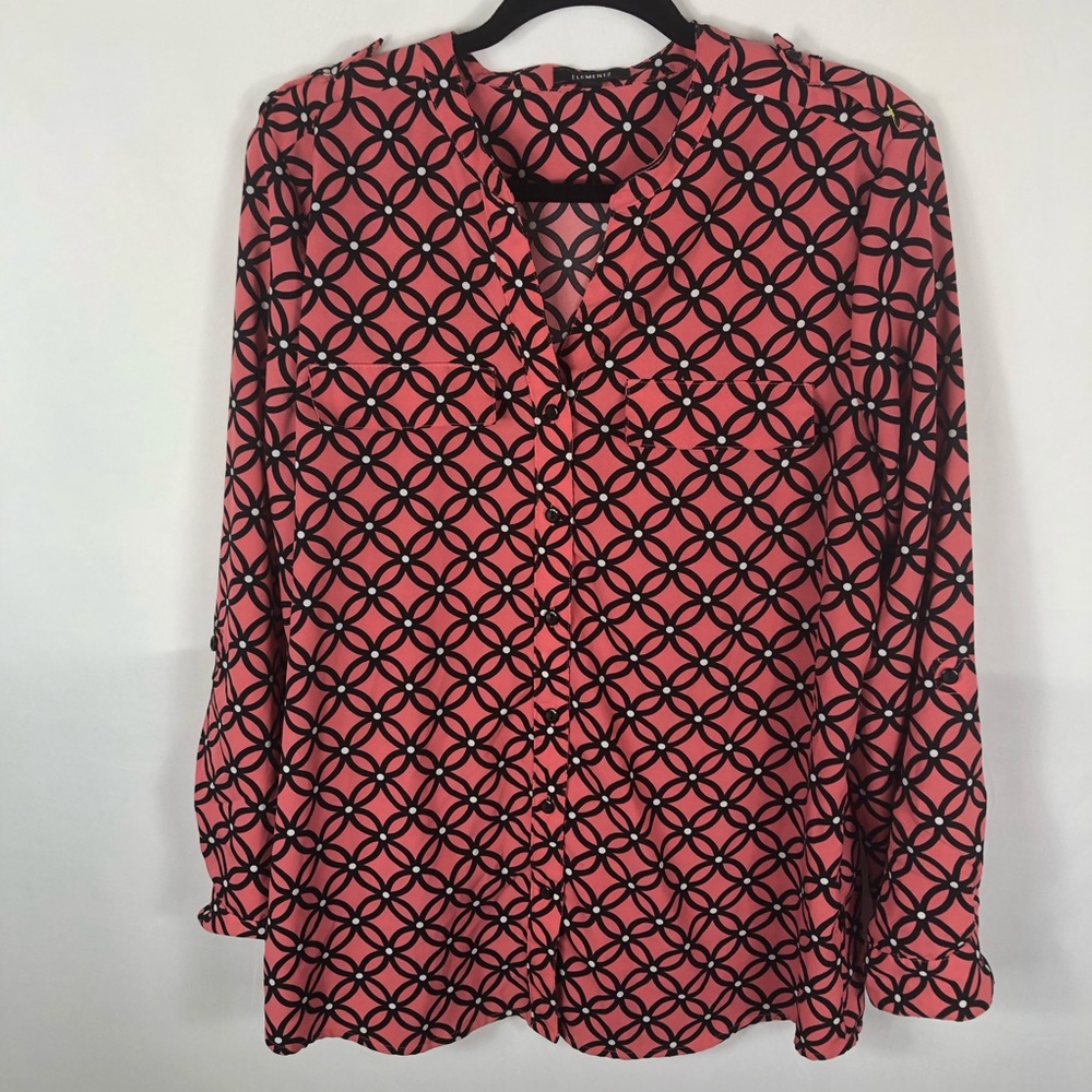 Elementz pink button down top